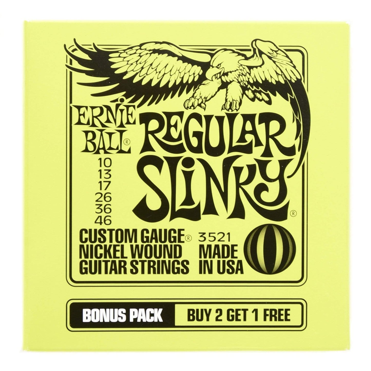 Ernie Ball Regular Slinky 10-46 Bonus Pack Accessories / Strings / Guitar Strings