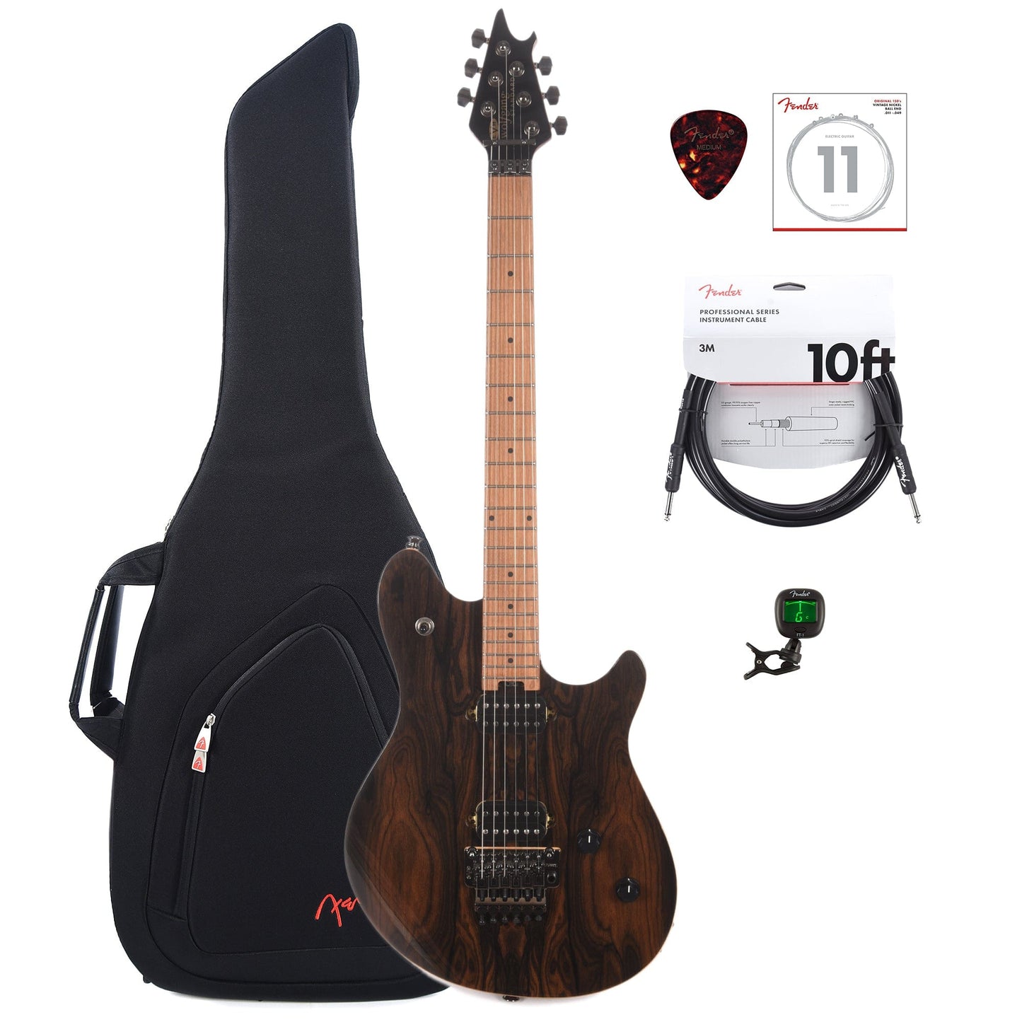 EVH Wolfgang Standard Xotic Ziricote w/Baked Maple Fingerboard w/Gig Bag, Tuner, (1) Cable, Picks and Strings Bundle Electric Guitars / Solid Body