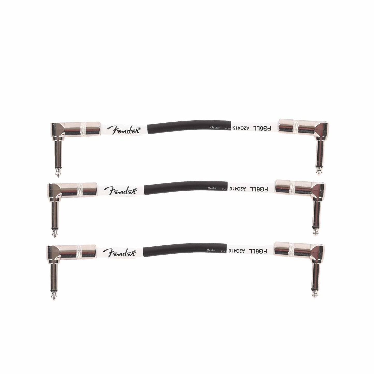 Fender Custom Shop 6" Instrument Patch Cable A/A Black 3 Pack Bundle Accessories / Cables