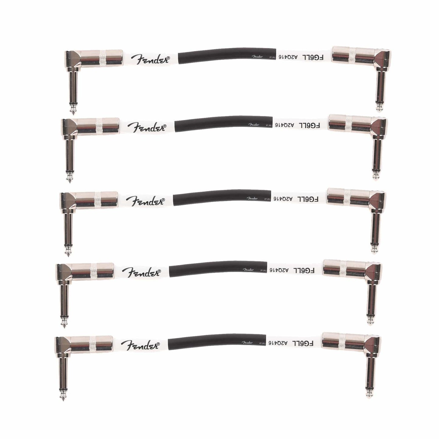 Fender Custom Shop 6" Instrument Patch Cable A/A Black 5 Pack Bundle Accessories / Cables
