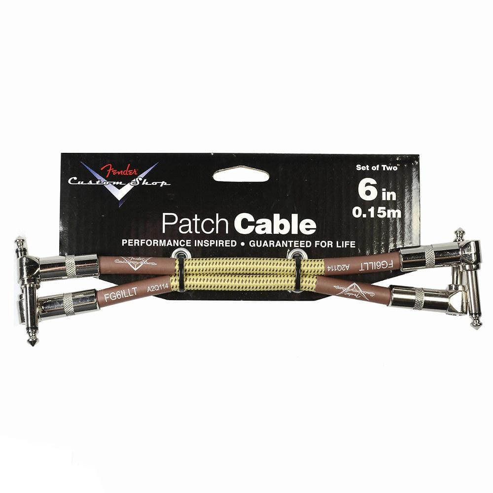 Fender Custom Shop Series Instrument Patch Cable 6" A/A Tweed 2 Pack Accessories / Cables