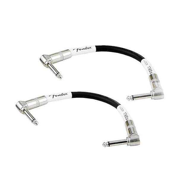 Fender Performance Series Instrument Patch Cable 6" A/A Black 2 Pack Bundle Accessories / Cables