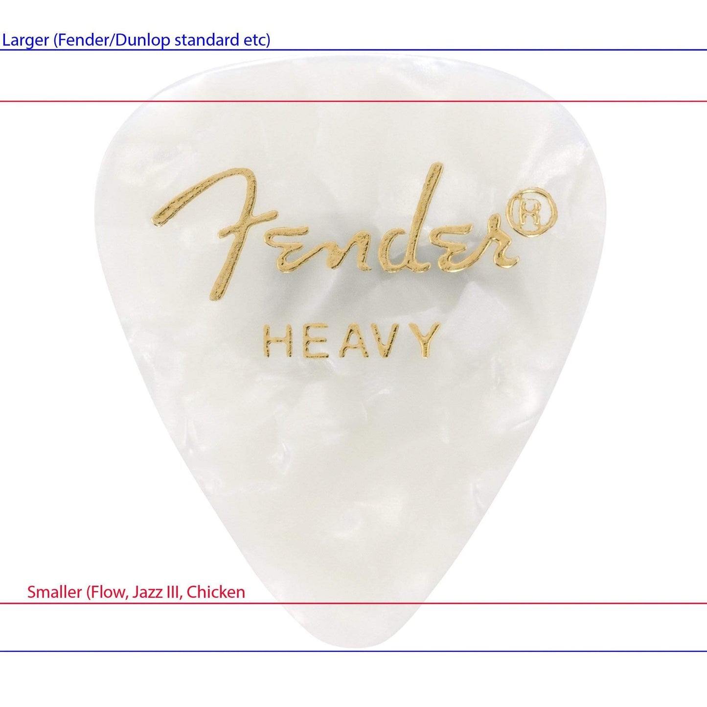 Fender Heavy Guitar Picks White Moto (12) Accessories / Picks