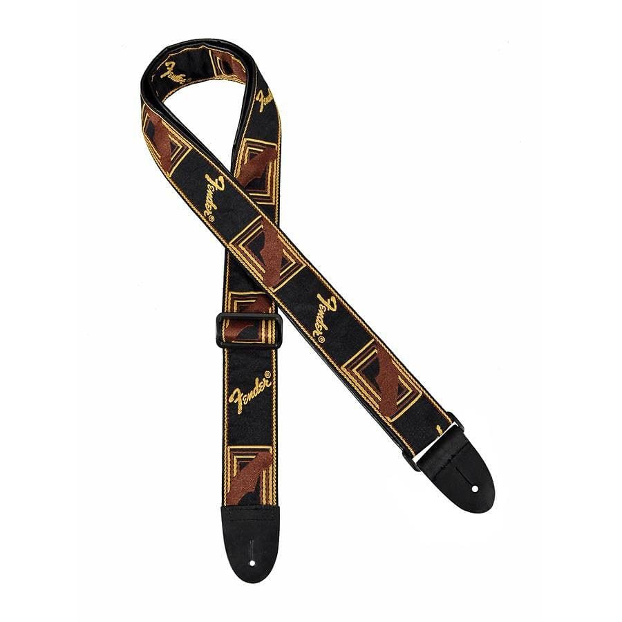 Fender 2 Inch Monogrammed Strap Black/Yellow/Brown Accessories / Straps
