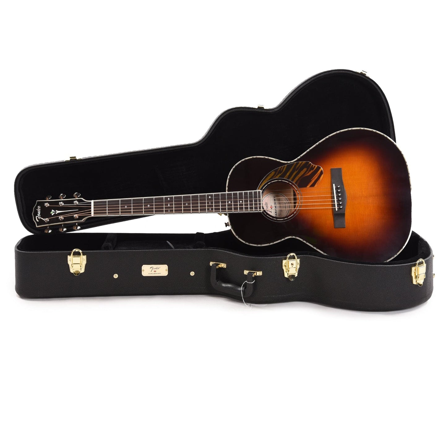 Fender Paramount PS-220E Parlor 3-Tone Vintage Sunburst Acoustic Guitars / Parlor