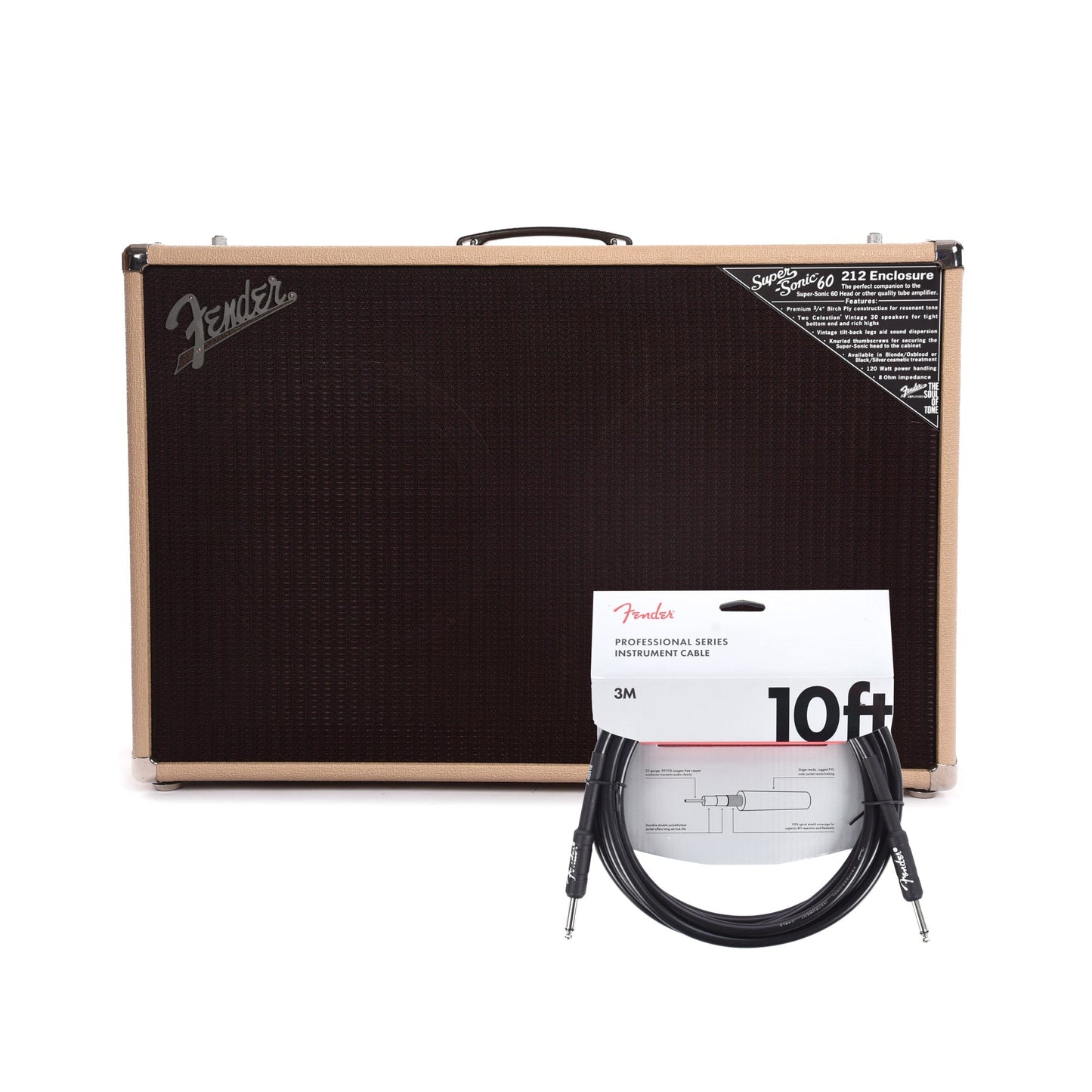 Fender Super-Sonic 60 2x12 Cabinet Blonde and (1) Cable Bundle Amps / Guitar Cabinets