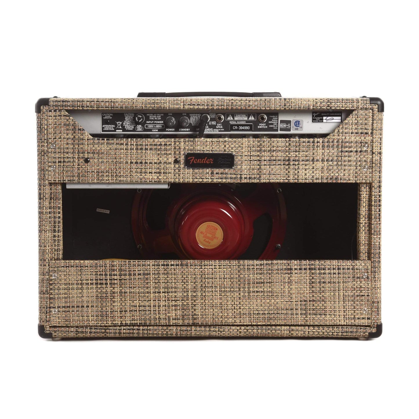 Fender Limited Edition '65 Deluxe Reverb Chilewich Bark w/Celestion Ruby Alnico Speaker Amps / Guitar Combos