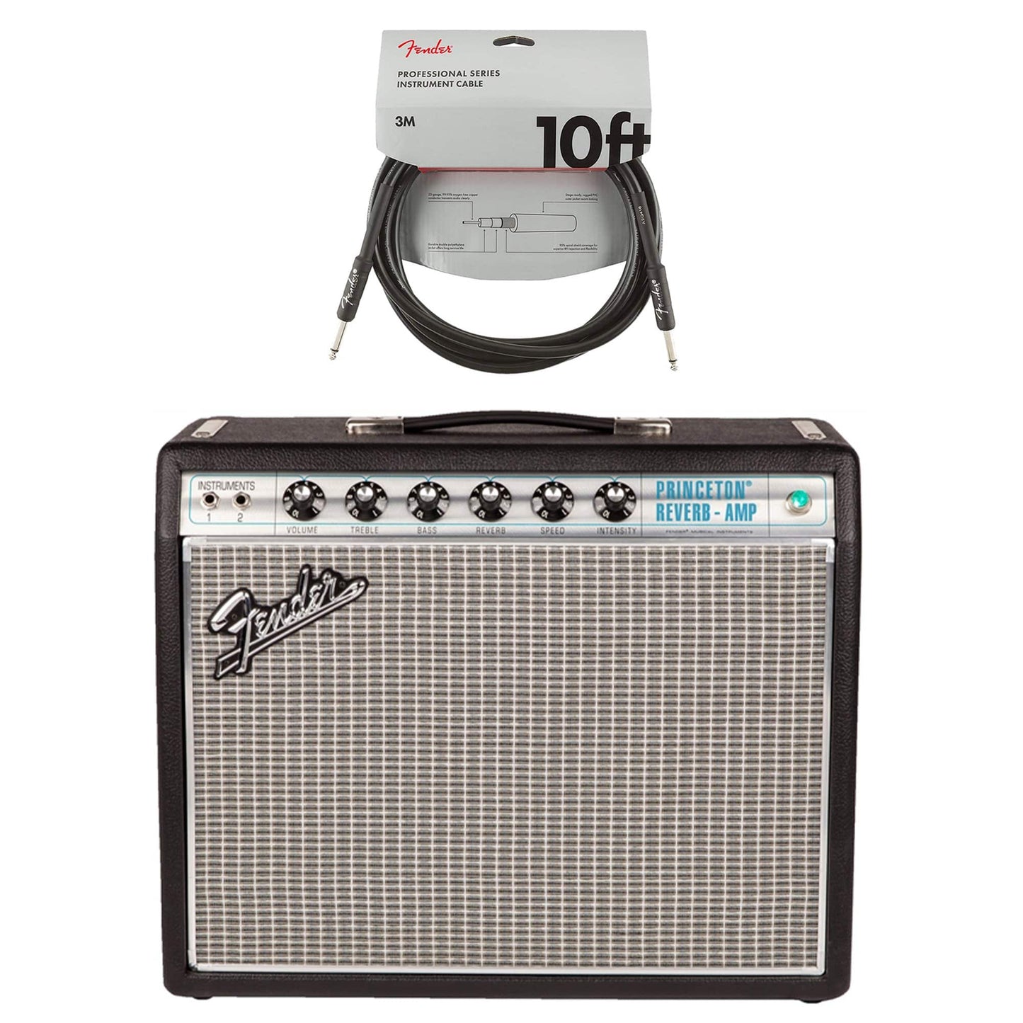 Fender Vintage Modified '68 Custom Princeton Reverb Silverface Cable Bundle Amps / Guitar Combos