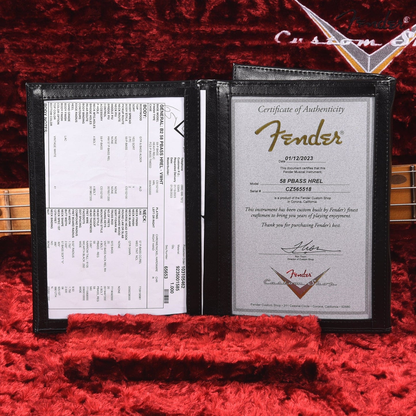 Fender Custom Shop 1958 Precision Bass Heavy Relic Vintage White Bass Guitars / 4-String