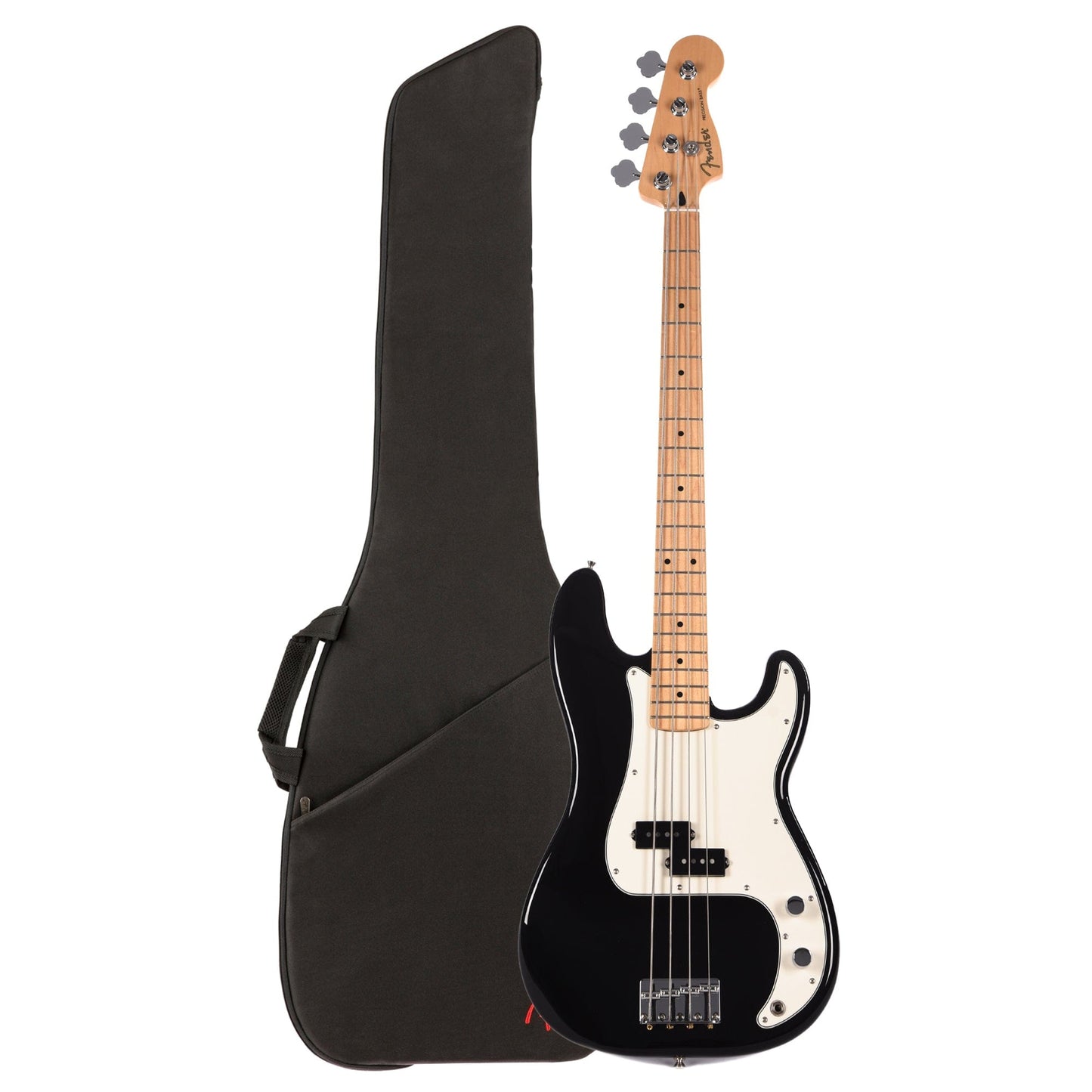 Fender Player Precision Bass MN Black and FB405 Gig Bag Bundle Bass Guitars / 4-String