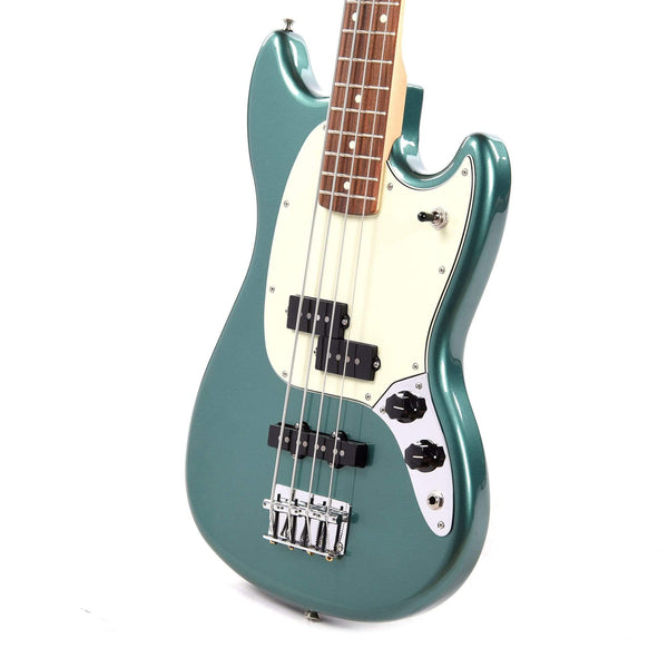 Fender Player Mustang Bass PJ Sherwood Green w/3-Ply Mint Pickguard