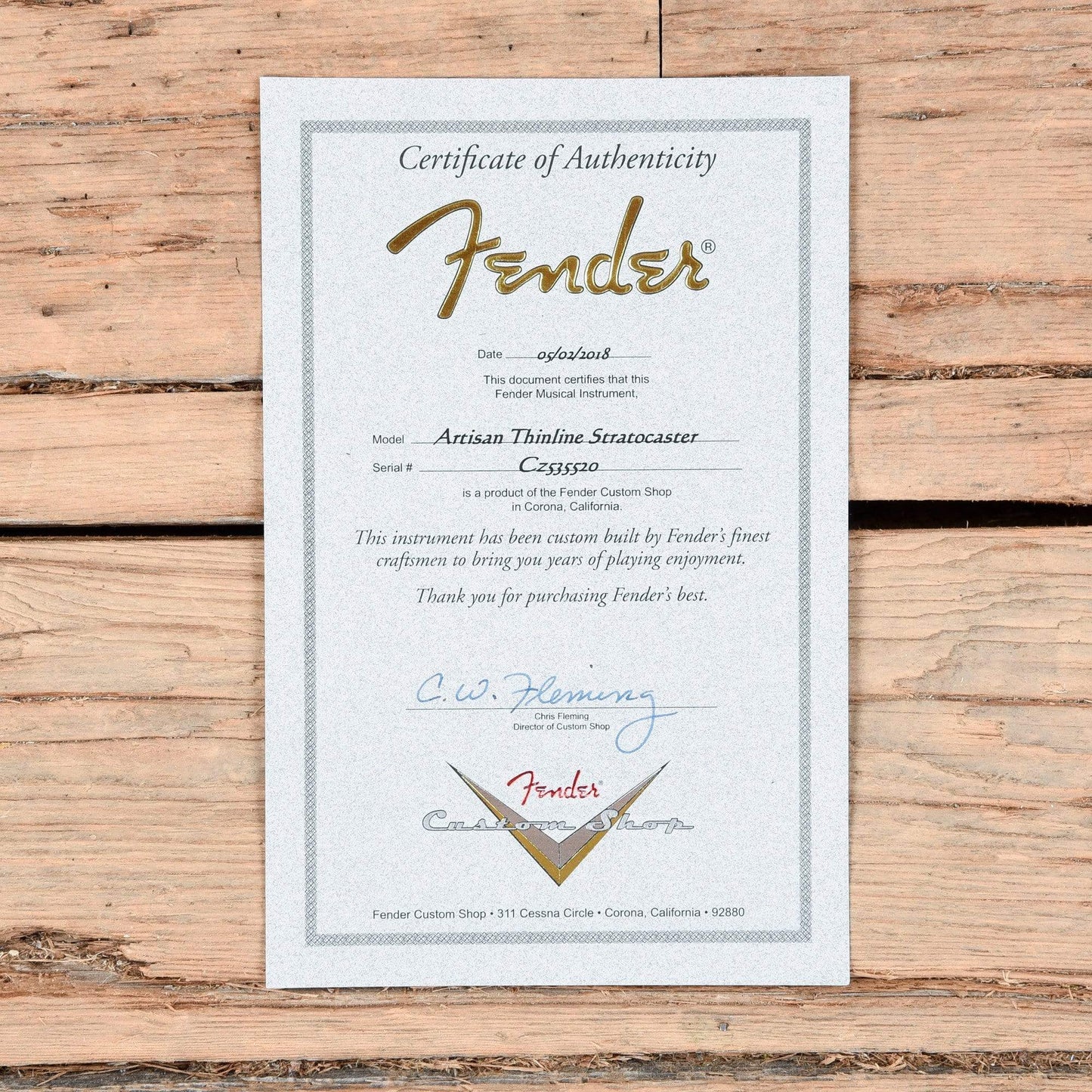 Fender CS Artisan Thinline Koa Stratocaster Aged Natural Electric Guitars / Semi-Hollow