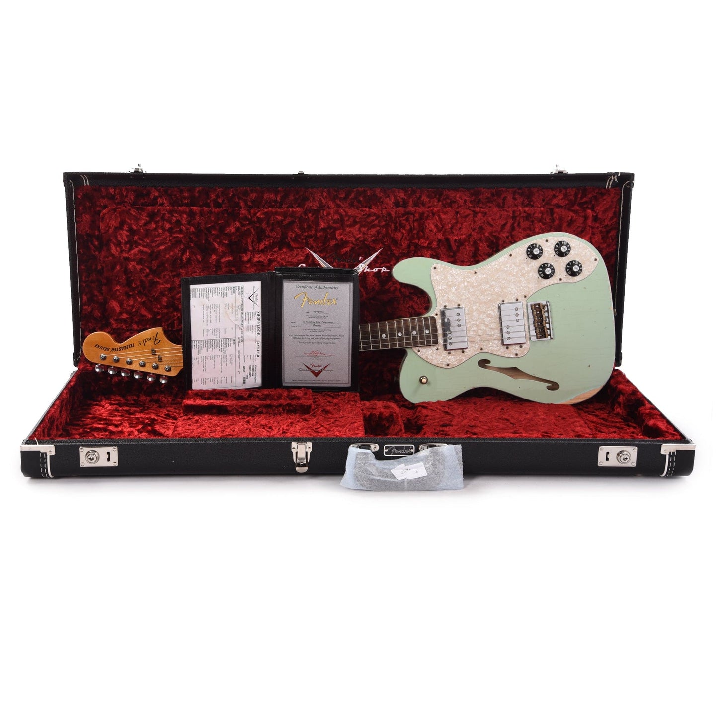 Fender Custom Shop 1972 Thinline Deluxe Relic Ash Dirty Surf Green w/Novak Widerange Humbuckers Electric Guitars / Semi-Hollow