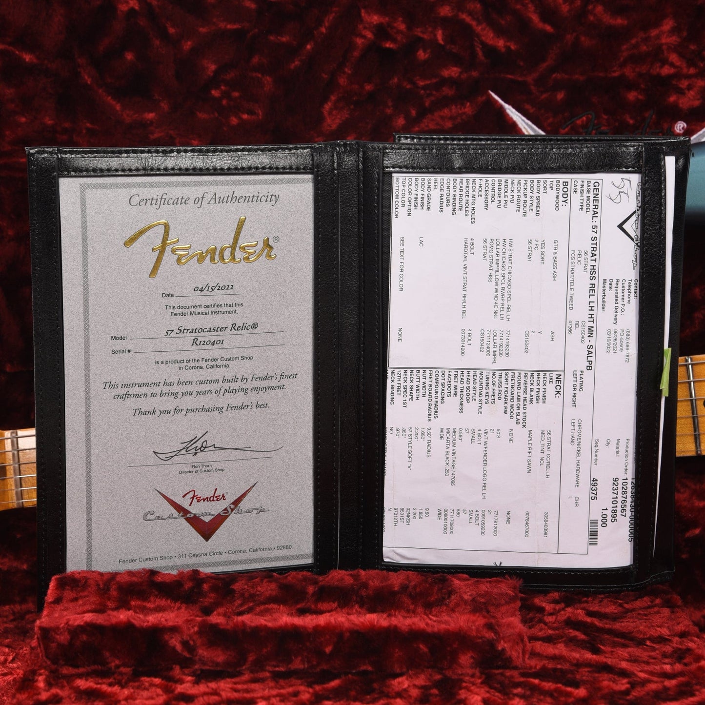 Fender Custom Shop 1957 Stratocaster HSS Hardtail "Chicago Special" LEFTY Relic Super Aged Lake Placid Blue w/Lollar Imperial Low-Wind Humbucker Electric Guitars / Solid Body