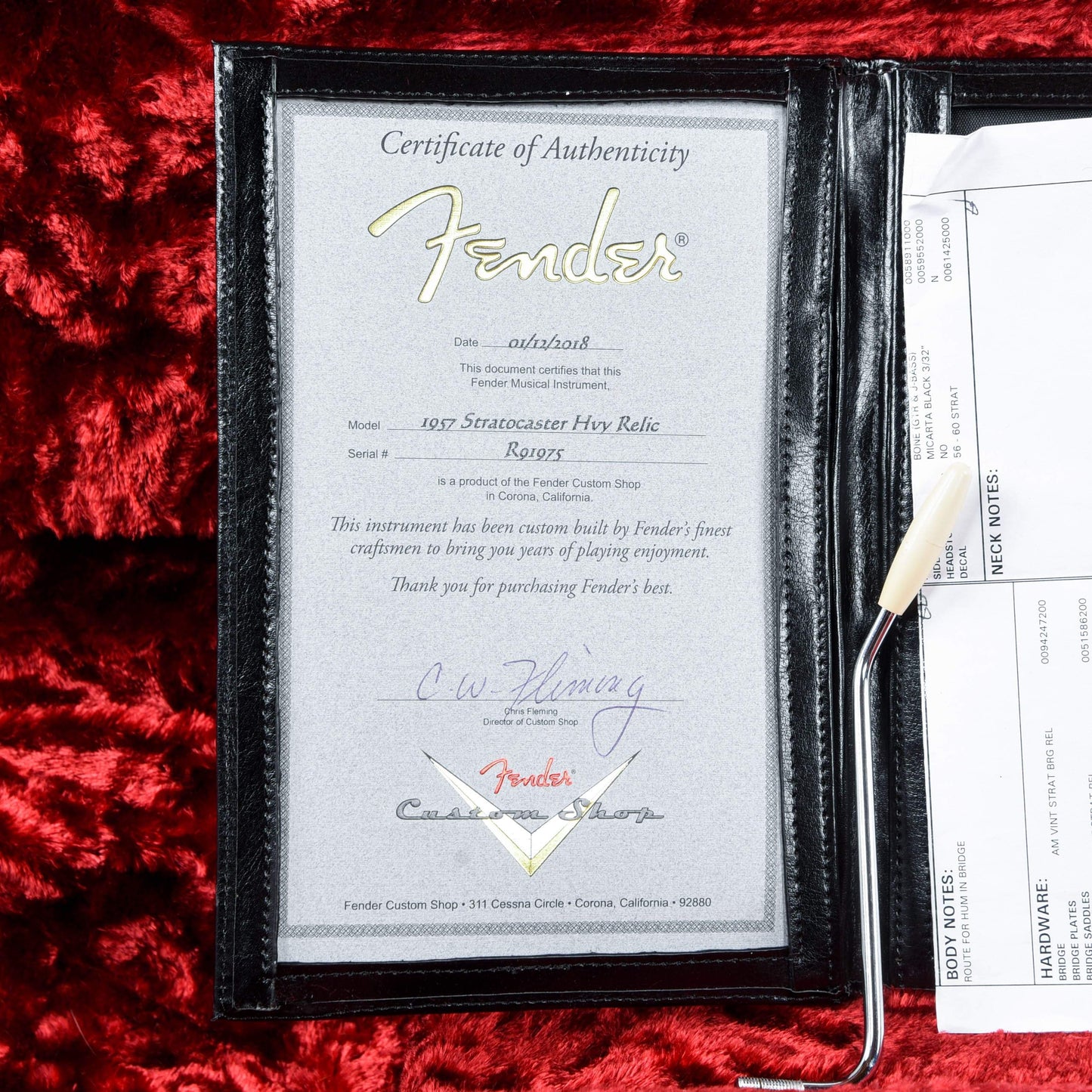 Fender Custom Shop 1957 Stratocaster HSS Heavy Relic Fiesta Red 2018 Electric Guitars / Solid Body