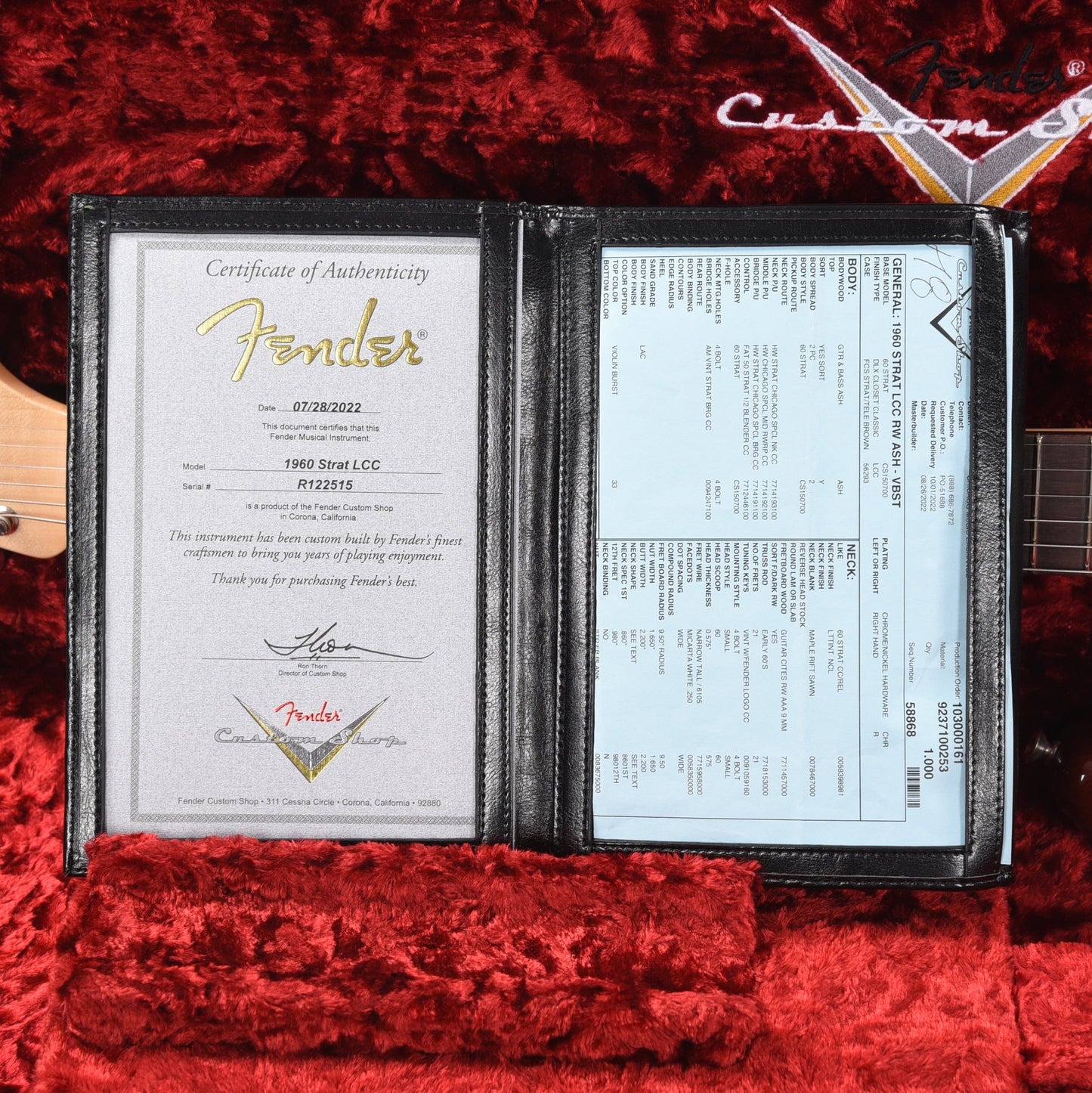 Fender Custom Shop 1960 Stratocaster "Chicago Special" Lush Closet Classic Violin Burst Electric Guitars / Solid Body