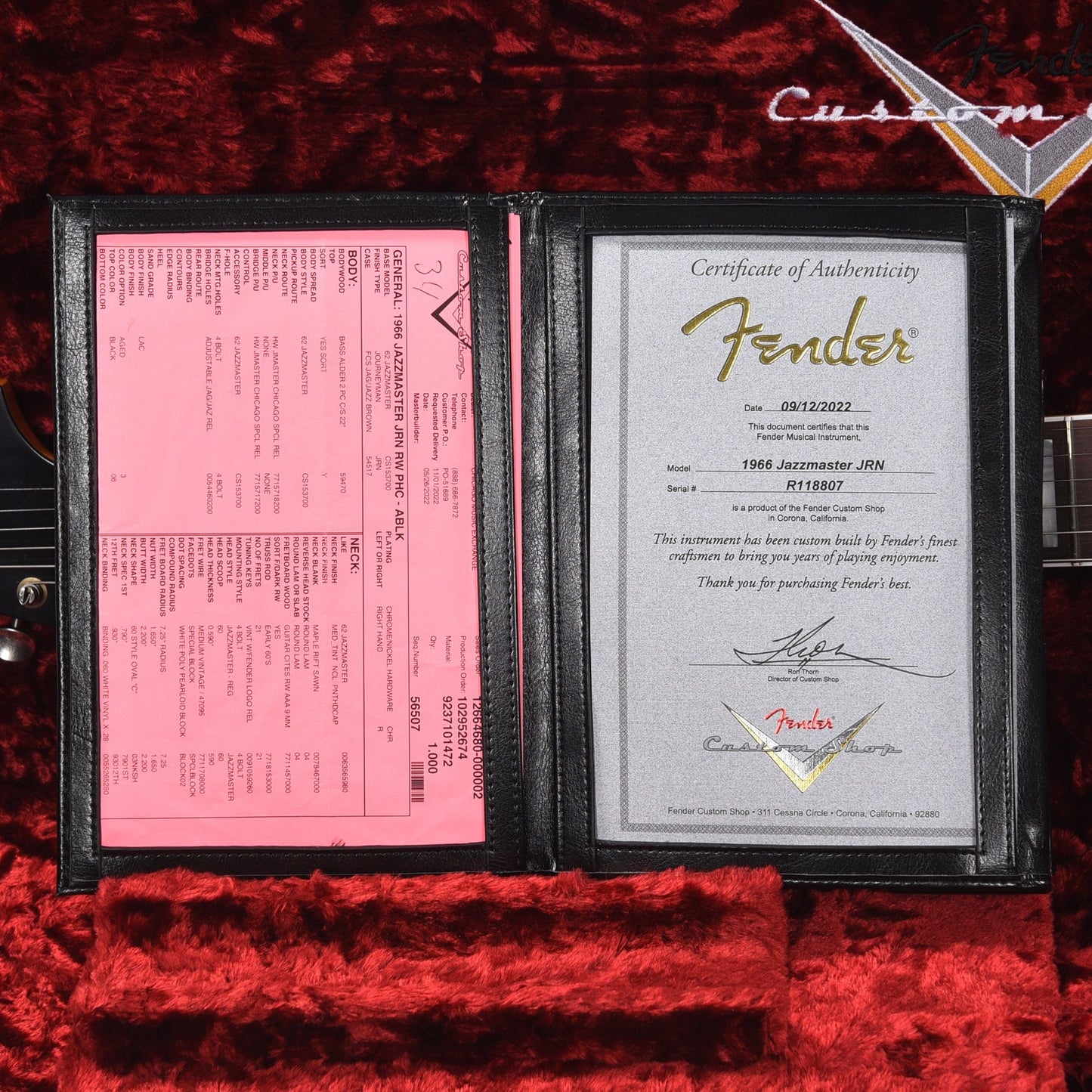 Fender Custom Shop 1966 Jazzmaster "Chicago Special" Journeyman Aged Black w/Tortoise Pickguard & Painted Headcap Electric Guitars / Solid Body