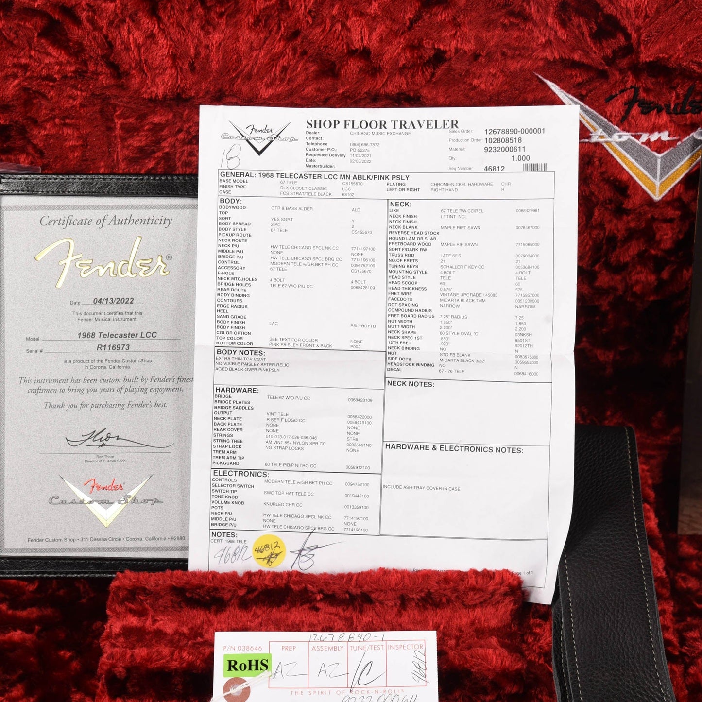 Fender Custom Shop 1968 Telecaster "Chicago Special" Deluxe Closet Classic Aged Black over Pink Paisley Electric Guitars / Solid Body