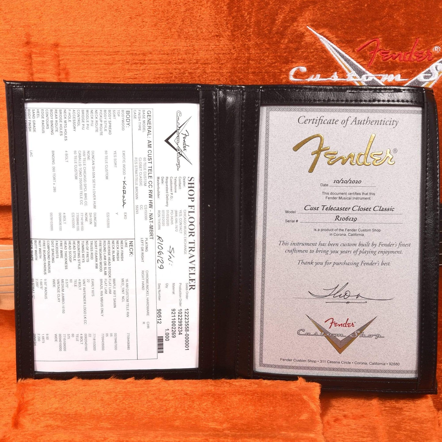 Fender Custom Shop American Custom Korina Telecaster HS Master Built by Ron Thorn w/Brazilian Fingerboard Electric Guitars / Solid Body