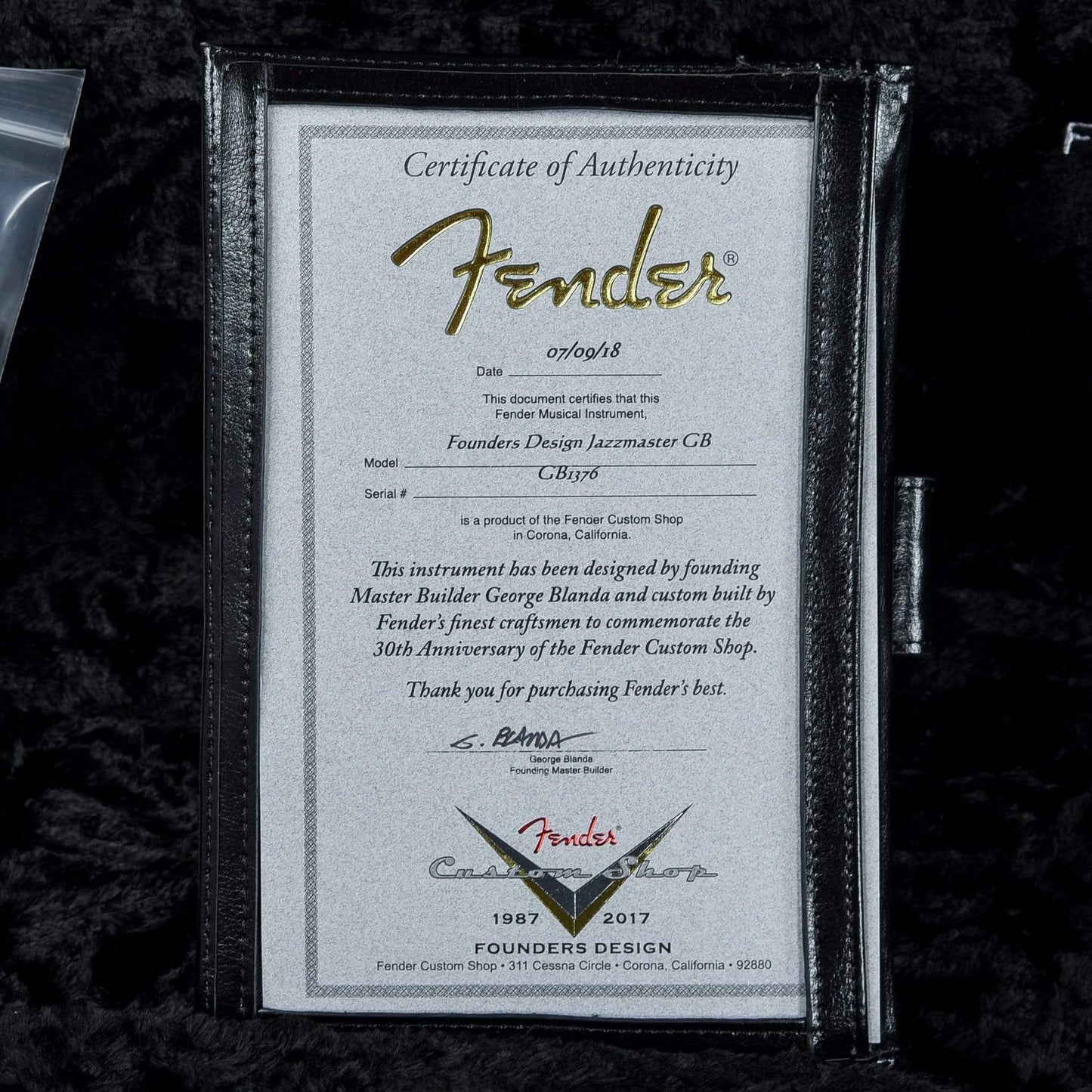 Fender Custom Shop Founders Design George Blanda Jazzmaster White Blonde Electric Guitars / Solid Body