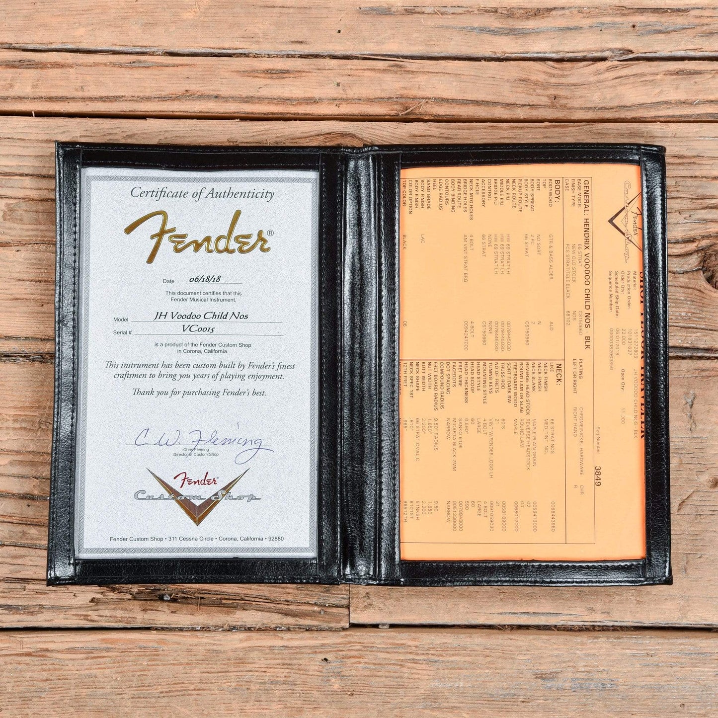 Fender Custom Shop Jimi Hendrix Voodoo Child Stratocaster NOS Black 2018 Electric Guitars / Solid Body