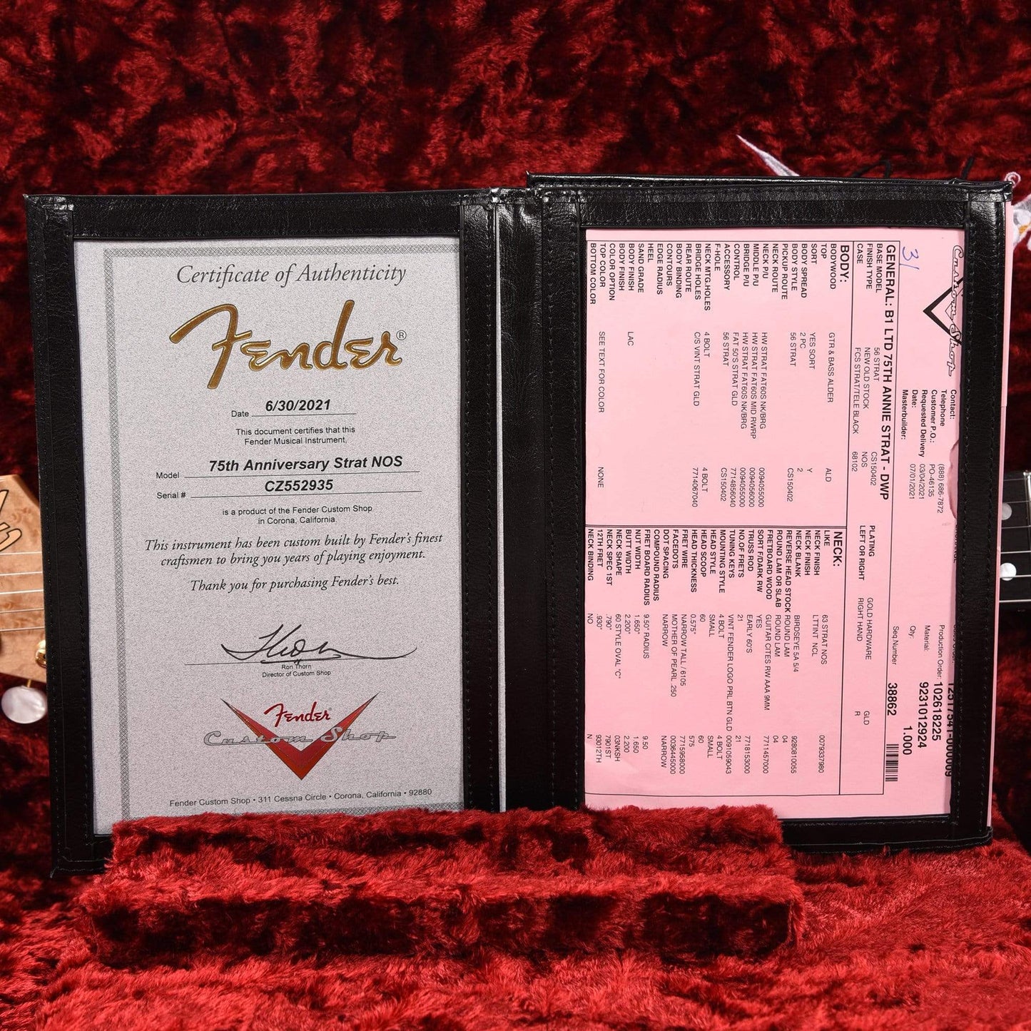 Fender Custom Shop Limited Edition 75th Anniversary Stratocaster NOS Diamond White Pearl Electric Guitars / Solid Body