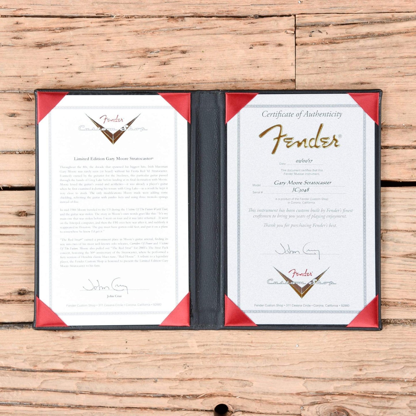 Fender Custom Shop Limited Edition Gary Moore Stratocaster Masterbuilt by John Cruz Fiesta Red 2017 Electric Guitars / Solid Body