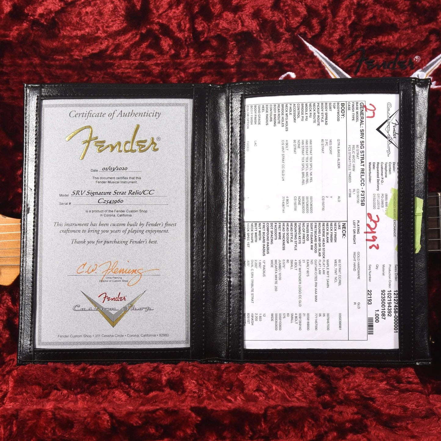 Fender Custom Shop Signature Stevie Ray Vaughan Stratocaster Sunburst Relic Electric Guitars / Solid Body