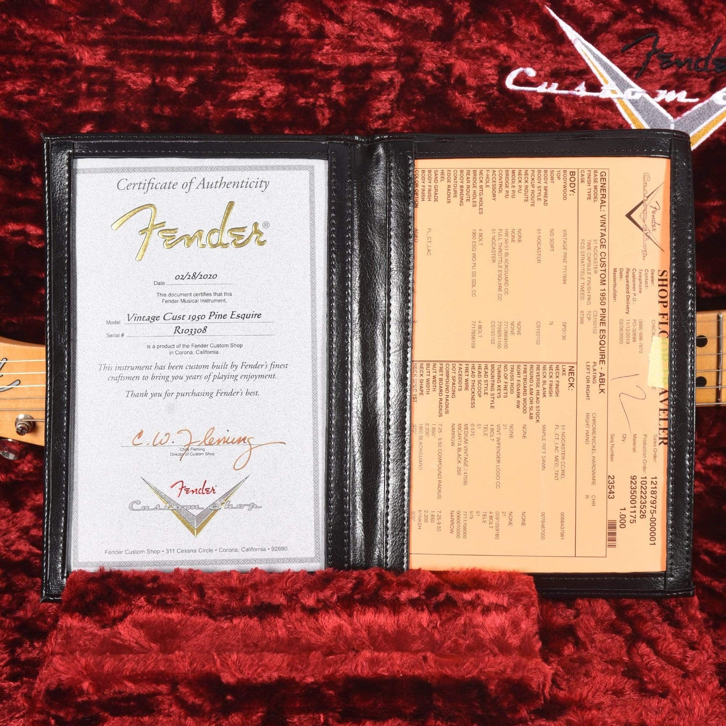 Fender Custom Shop Vintage Custom 1950 Pine Esquire Aged Black Electric Guitars / Solid Body