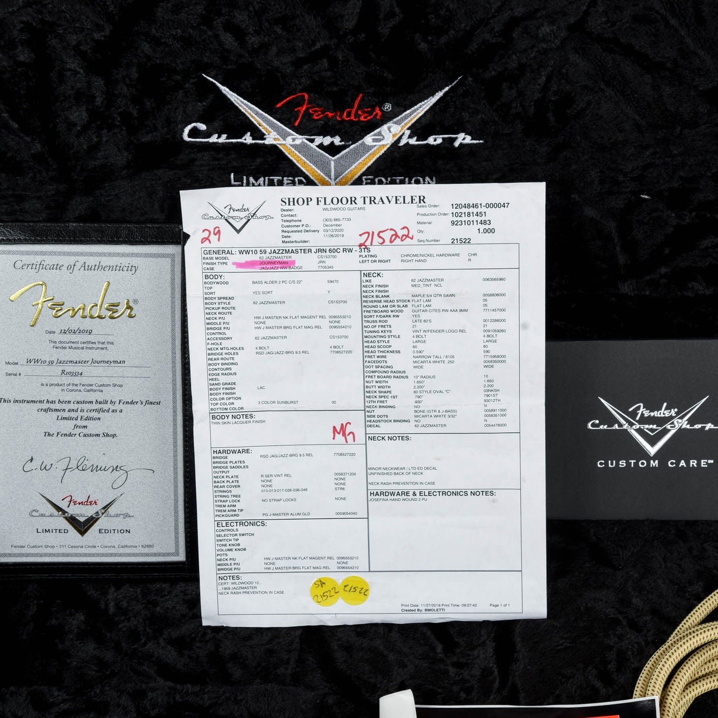 Fender Custom Shop Wildwood WW10 '59 Jazzmaster Journeyman Relic 3-Tone Sunburst 2019 Electric Guitars / Solid Body