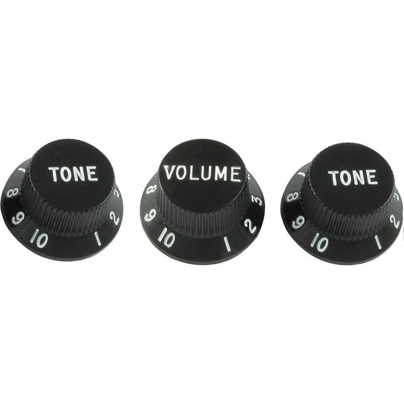 Fender Original Strat Vol & Tone Knobs - Black Parts / Knobs
