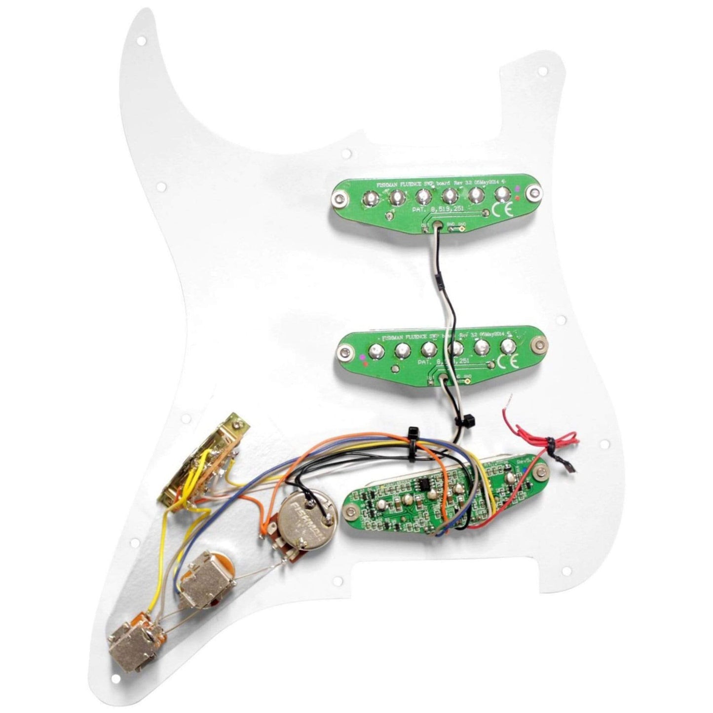 Fishman Fluence Loaded Pickguard 3 Single Width Pickups for Strat White Parts / Guitar Pickups
