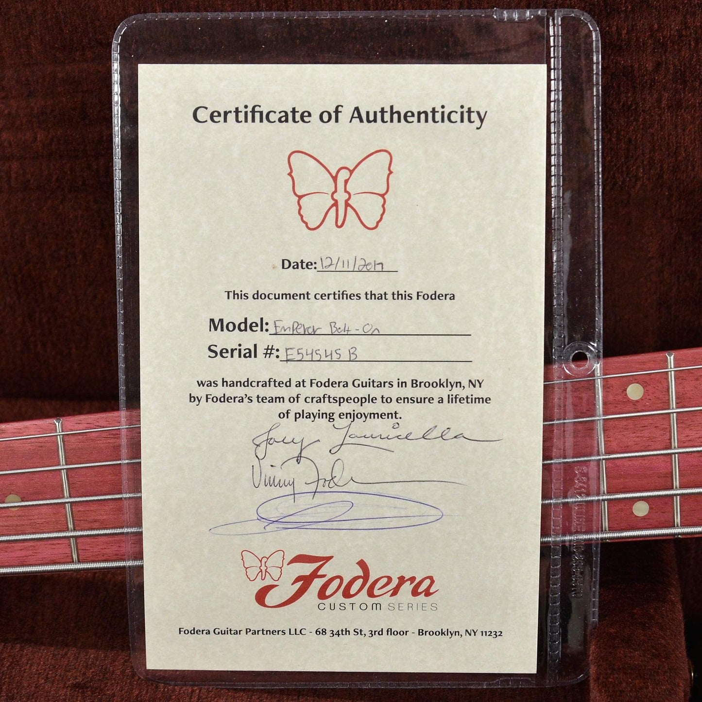 Fodera Emperor Bolt On 5 Buckeye Burl Top Walnut Body w/Purpleheart Fingerboard Bass Guitars / 5-String or More