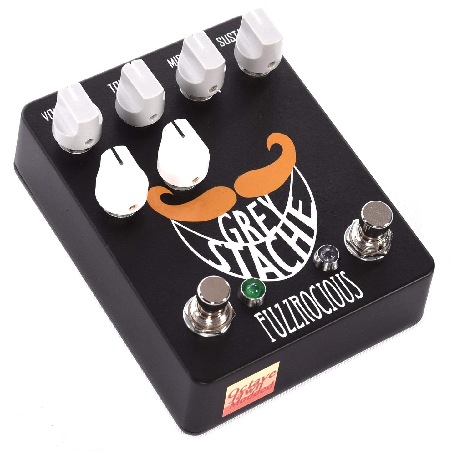 Fuzzrocious Grey Stache Muff Fuzz with Octave Jawn Mod Black/Orange Effects and Pedals / Fuzz