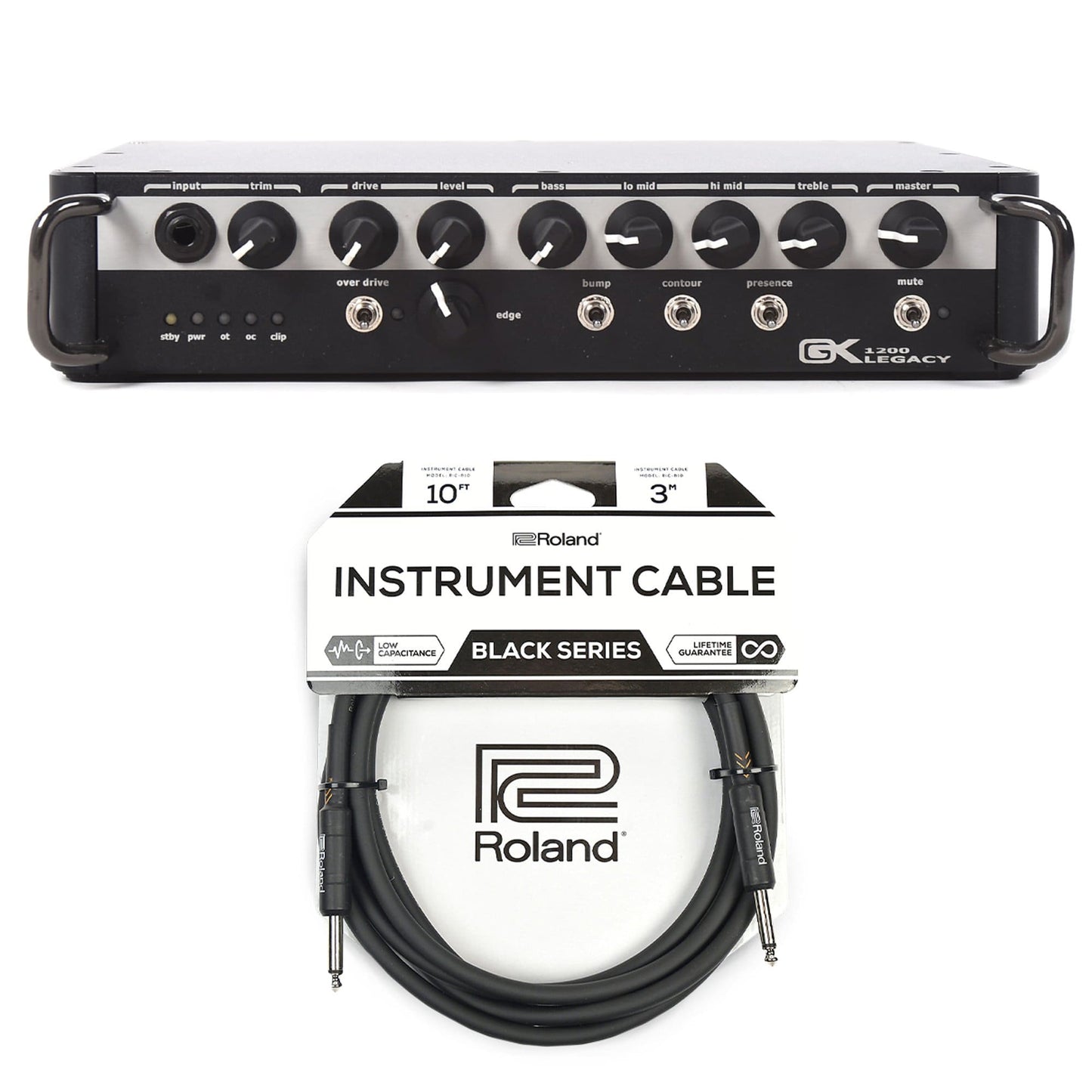 Gallien-Krueger Legacy 1200 1200W Ultra Light Bass Head Cable Bundle Amps / Bass Heads