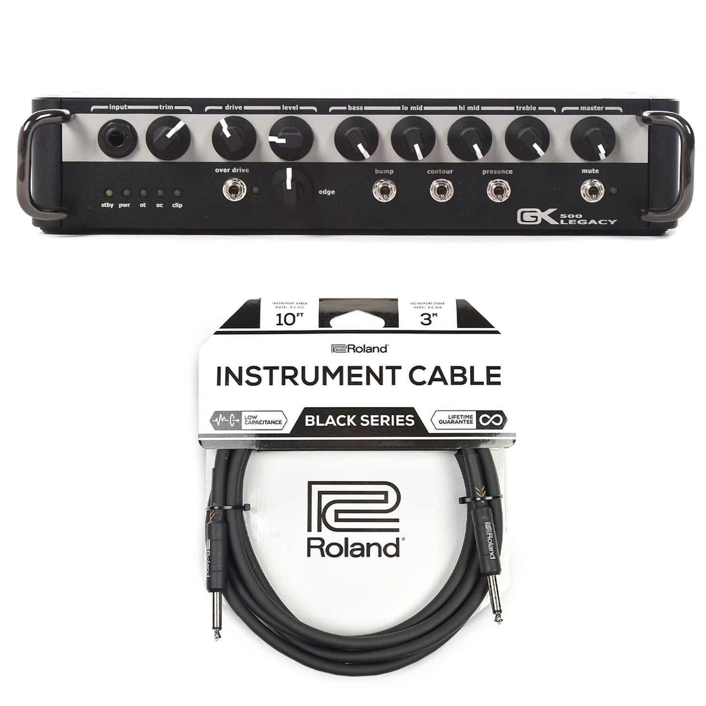 Gallien-Krueger Legacy 500 500W Ultra Light Bass Head Cable Bundle Amps / Bass Heads