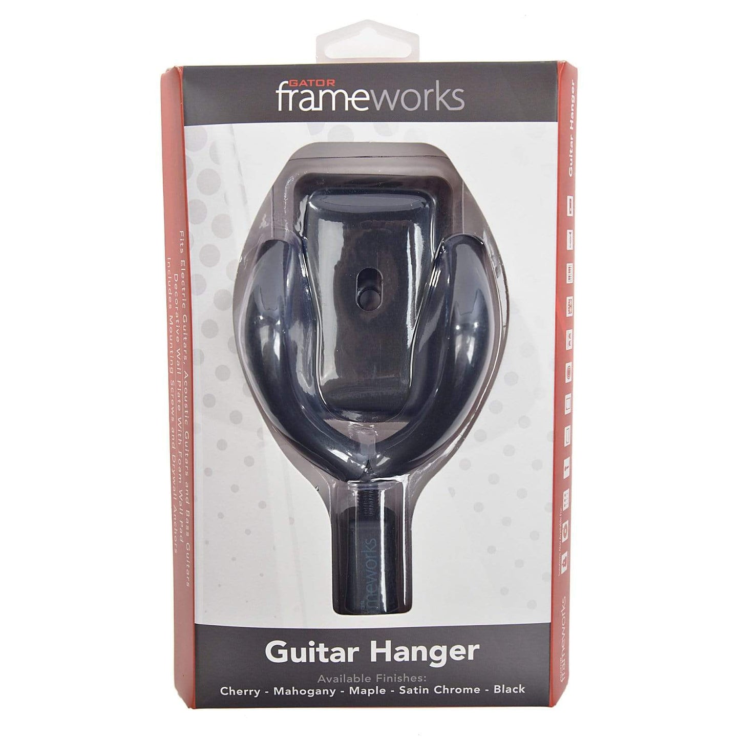 Gator Frameworks Wall Mount Guitar Hanger Black Accessories / Stands