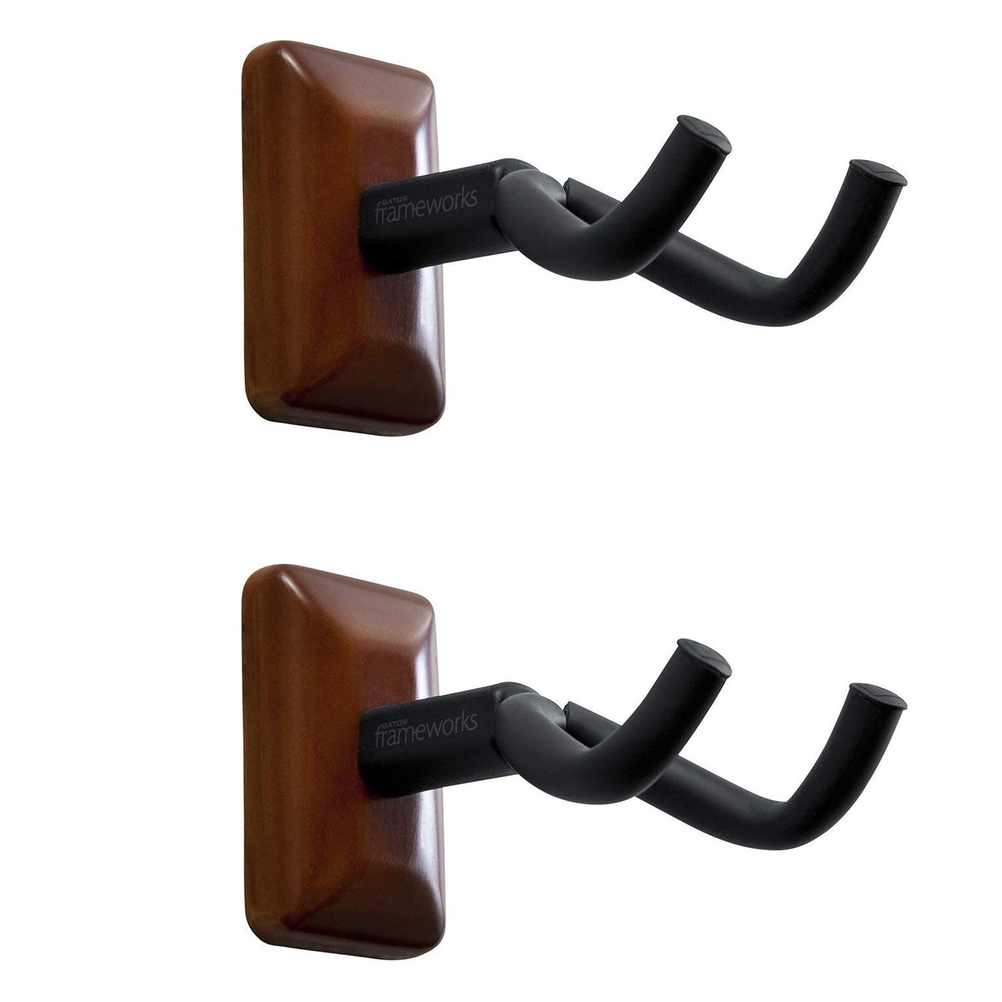 Gator Frameworks Wall Mount Guitar Hanger Mahogany 2 Pack Bundle Accessories / Stands