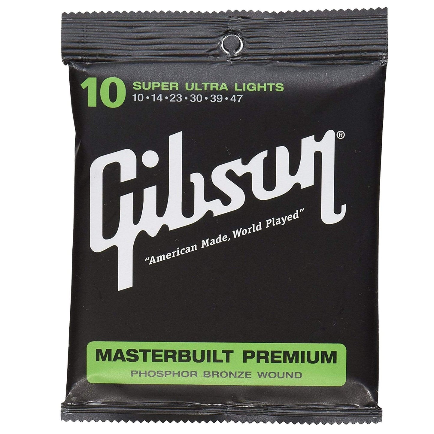 Gibson Gear Masterbuilt Premium Phosphor Bronze Acoustic Guitar Strings 10-47 (6 Pack Bundle) Accessories / Strings / Guitar Strings