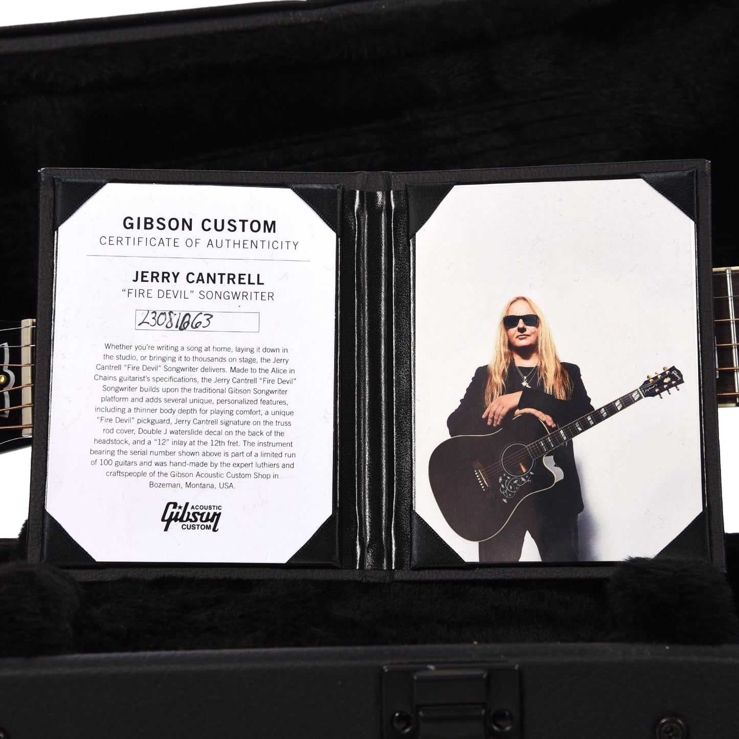Gibson Jerry Cantrell Signature "Fire Devil" Songwriter Ebony Acoustic Guitars / Dreadnought