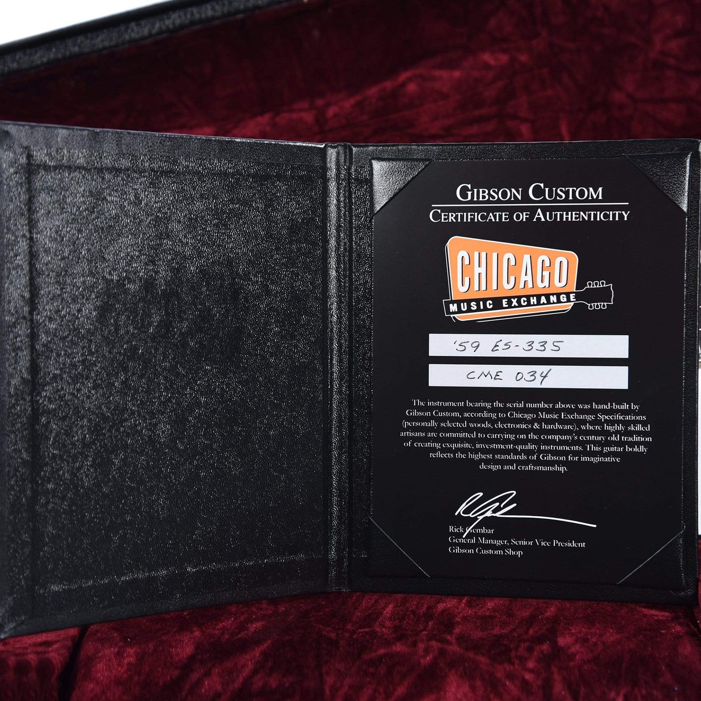 Gibson Custom Shop 1959 ES-335 Ebony VOS NH w/Brazilian Rosewood Fingerboard Electric Guitars / Semi-Hollow