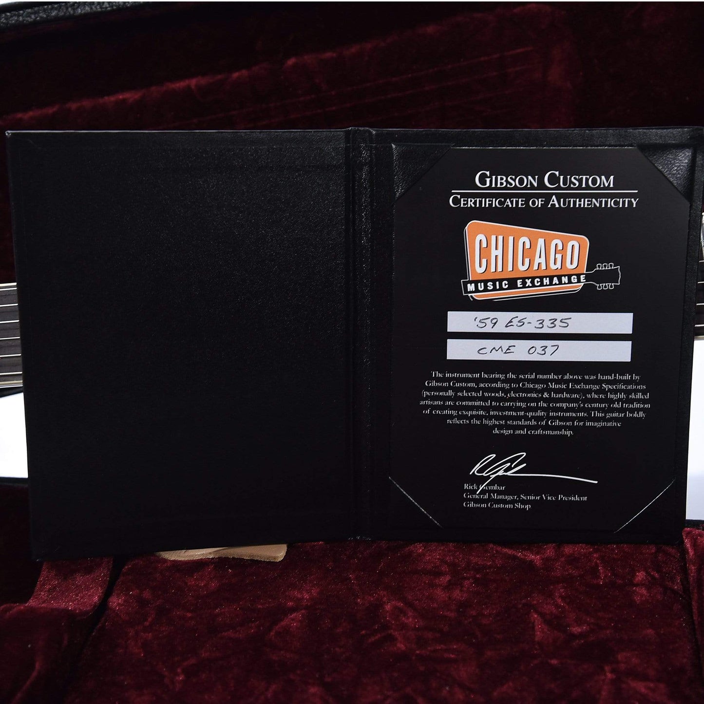 Gibson Custom Shop 1959 ES-335 Ebony VOS NH w/Brazilian Rosewood Fingerboard Electric Guitars / Semi-Hollow