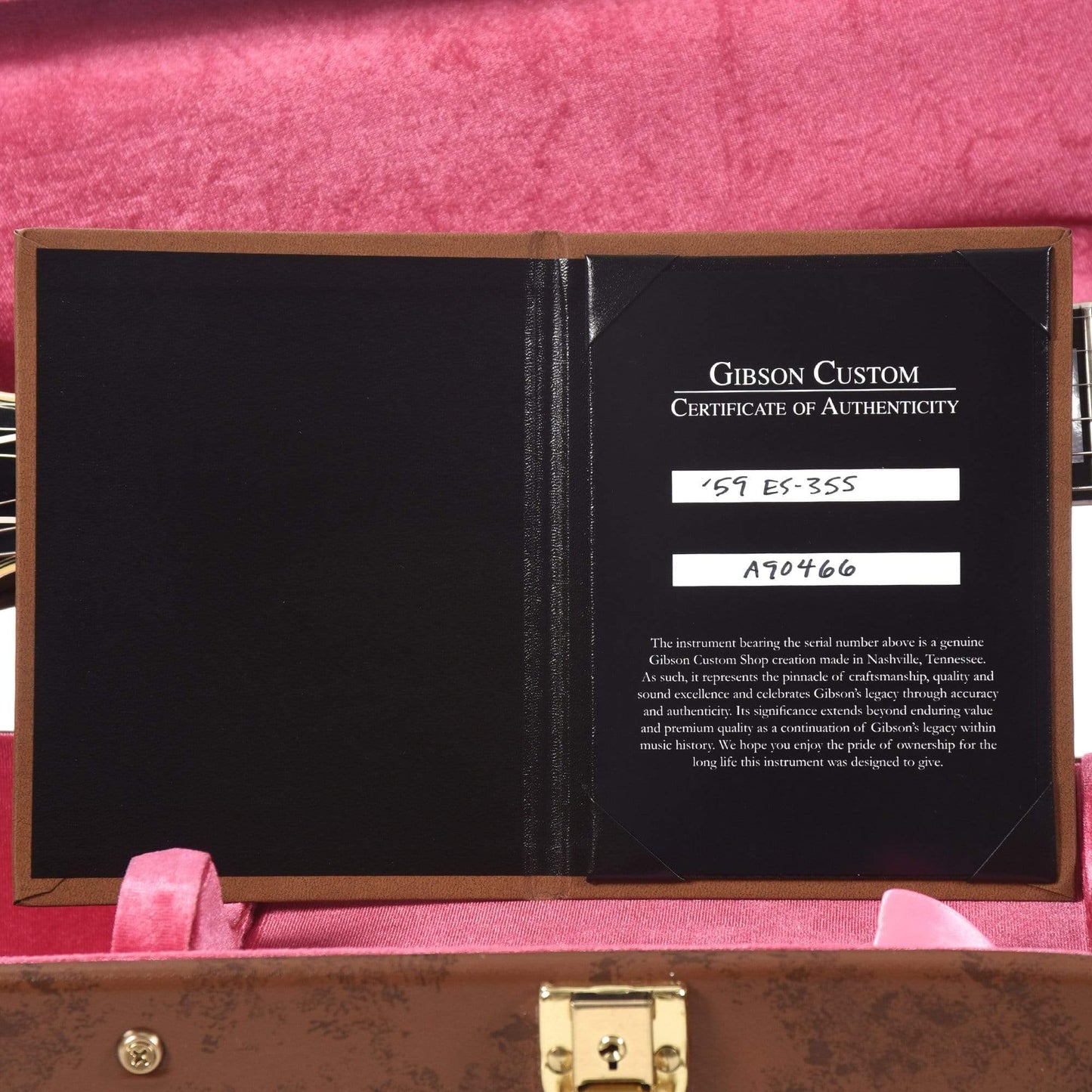 Gibson Custom Shop 1959 ES-355 Reissue Stop Bar Ebony VOS Electric Guitars / Semi-Hollow