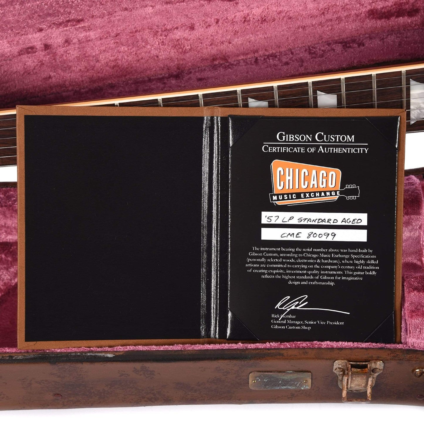 Gibson Custom 1957 Les Paul Standard Plain Top Pearl Gold Heavy Aged w/Bigsby Electric Guitars / Solid Body