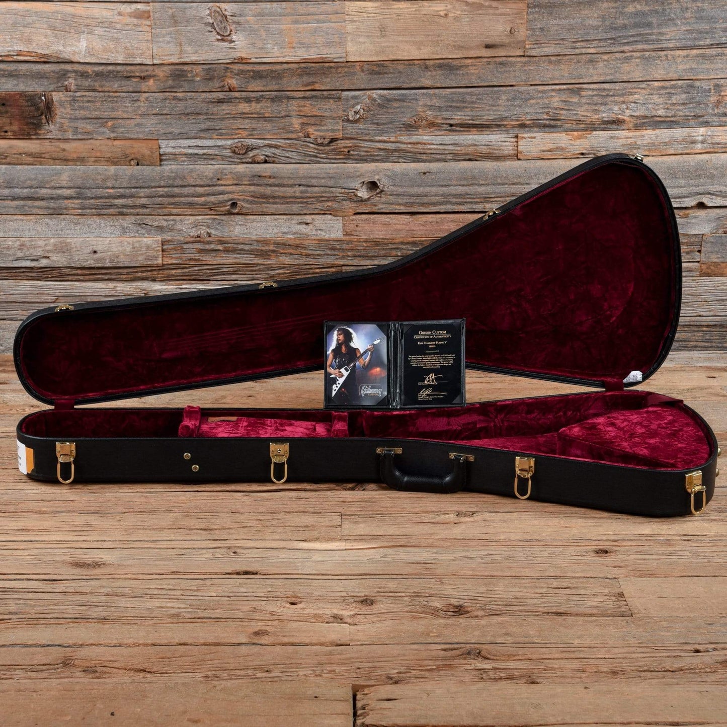 Gibson Custom Kirk Hammett Flying V Aged Black 2012 Electric Guitars / Solid Body