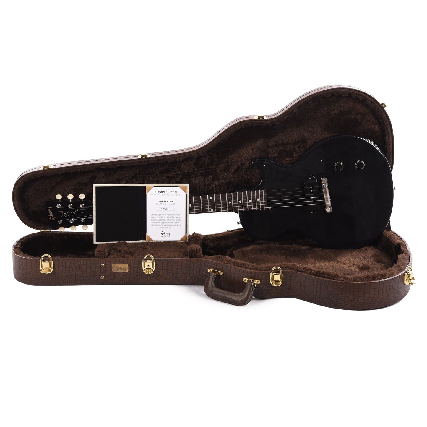 Gibson Custom Shop 1957 Les Paul Junior Singlecut Murphy Lab Ultra Light Aged Antique Ebony Electric Guitars / Solid Body