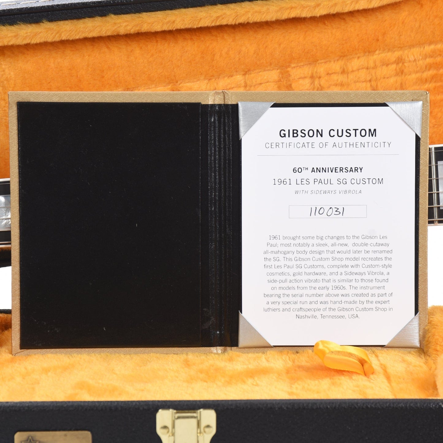 Gibson Custom Shop 60th Anniversary 1961 SG Les Paul Custom Classic White VOS w/Sideway Vibrola Electric Guitars / Solid Body