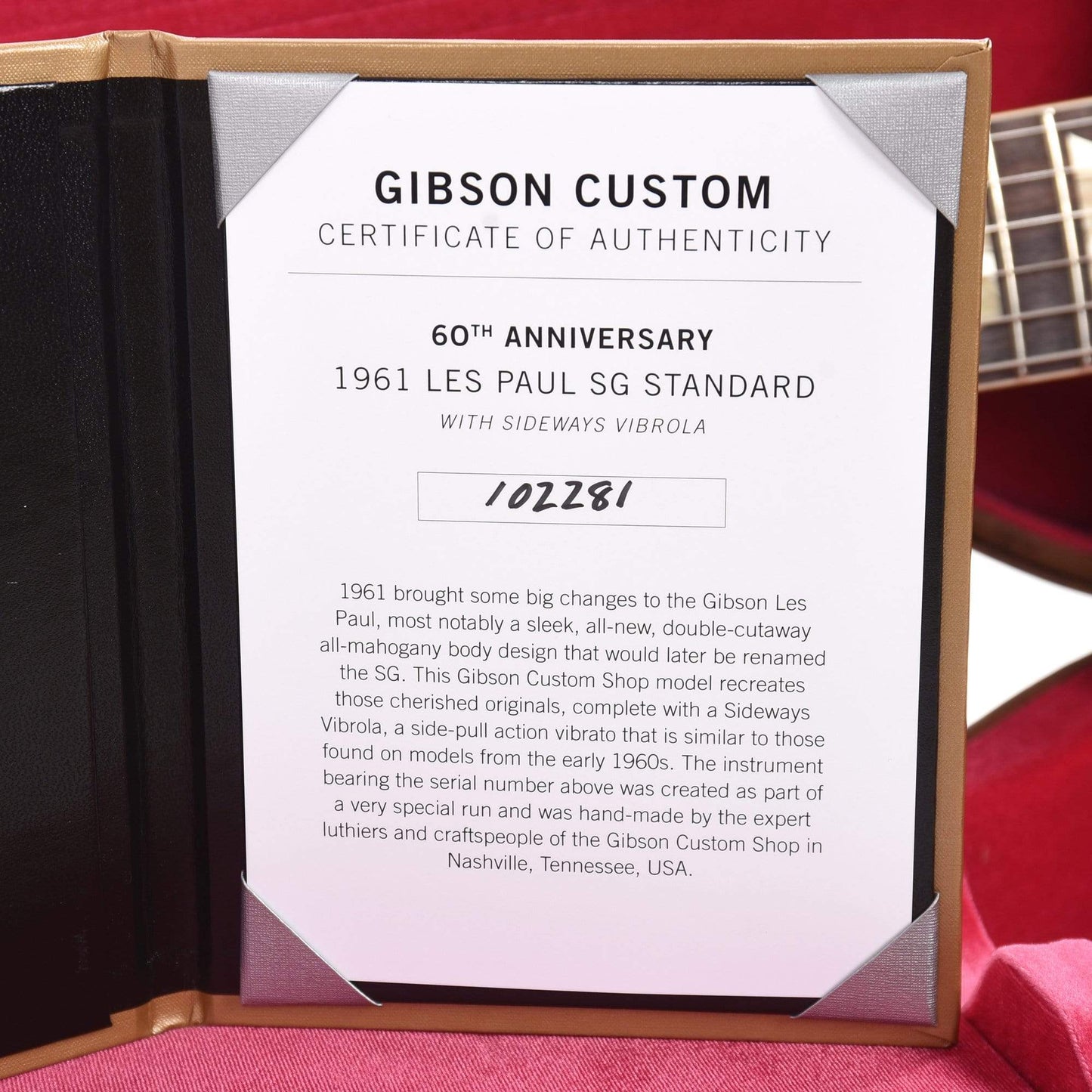 Gibson Custom Shop 60th Anniversary 1961 SG Les Paul Standard Cherry Red VOS w/Sideway Vibrola Electric Guitars / Solid Body