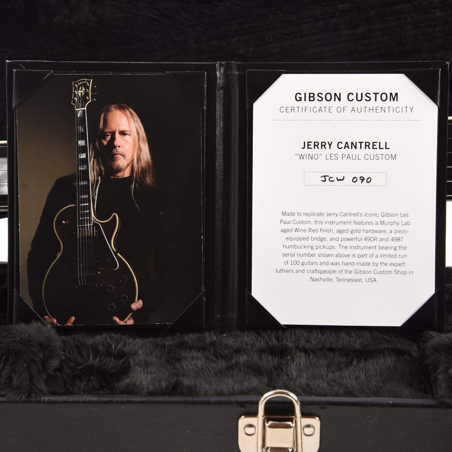 Gibson Custom Shop Jerry Cantrell "Wino" Les Paul Custom Wine Red Murphy Lab Aged Electric Guitars / Solid Body