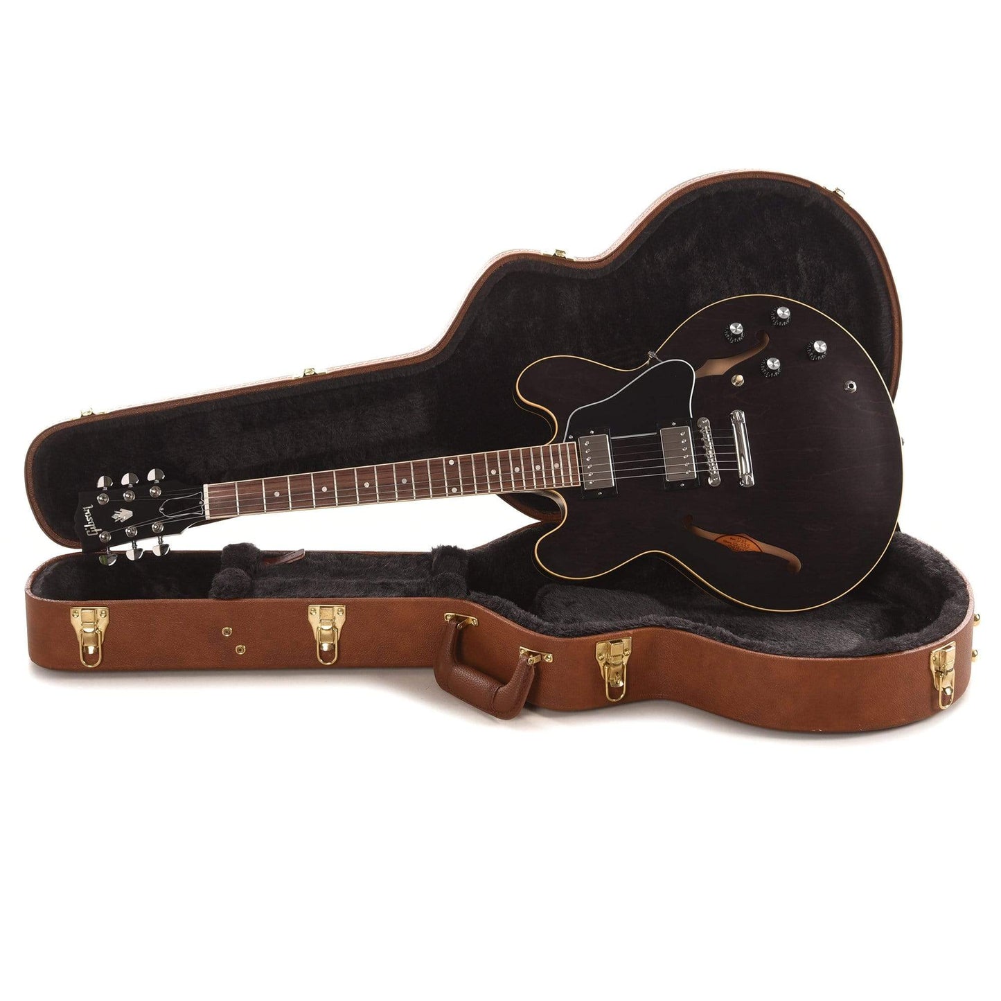 Gibson USA ES-335 Satin Trans Black Electric Guitars / Solid Body
